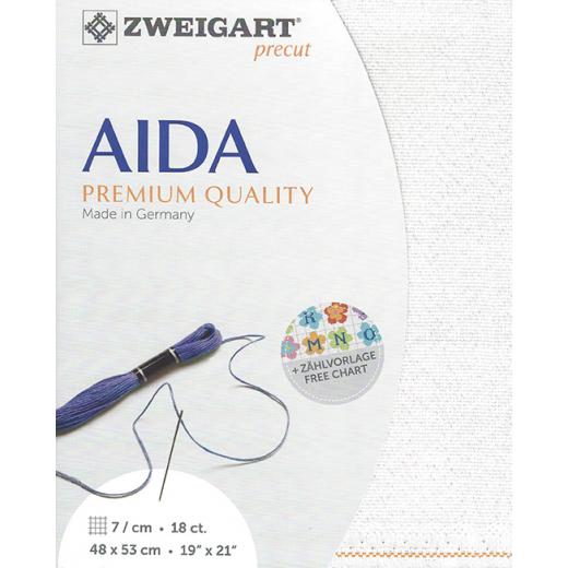 Zweigart Fein-Aida 18ct - Farbe 11 weiß-iriseé (Precut 48x53 cm)