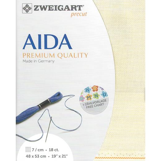 Zweigart Fein-Aida 18ct - Farbe 264 creme (Precut 48x53 cm)