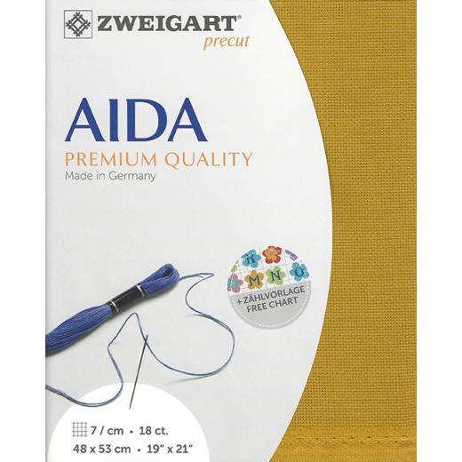 Zweigart Fein-Aida 18ct - Farbe 3008 curry (Precut 48x53 cm)