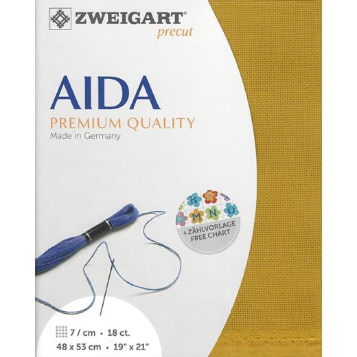 Zweigart Aida Precut 18ct - 48x53 cm Farbe 3008 curry