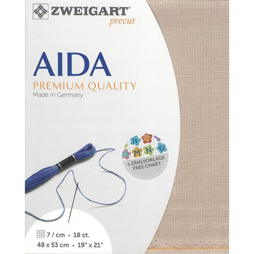 Zweigart Fein-Aida 18ct - Farbe 3021 nougat (Precut 48x53 cm)