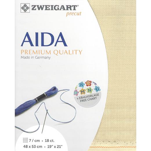 Zweigart Aida Precut 18ct - 48x53 cm Farbe 3740 sand