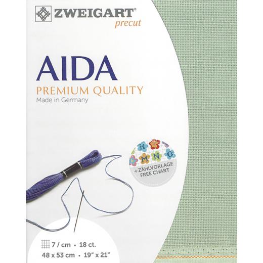 Zweigart Fein-Aida 18ct - Frbe 611 reseda (Precut 48x53 cm)