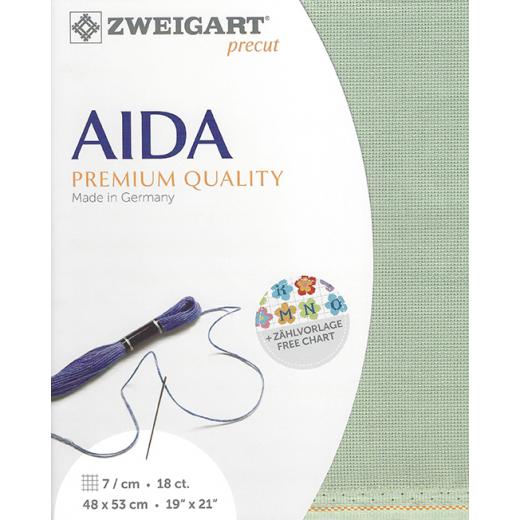 Zweigart Aida Precut 18ct - 48x53 cm Farbe 611 reseda