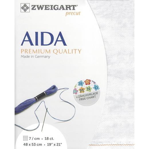 Zweigart Aida Precut 18ct - 48x53 cm Farbe 7139 vintage marmor