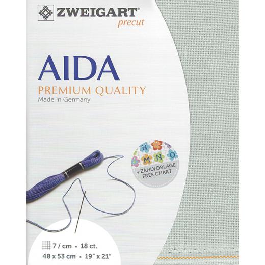 Zweigart Aida Precut 18ct - 48x53 cm Farbe 718 hellgrau