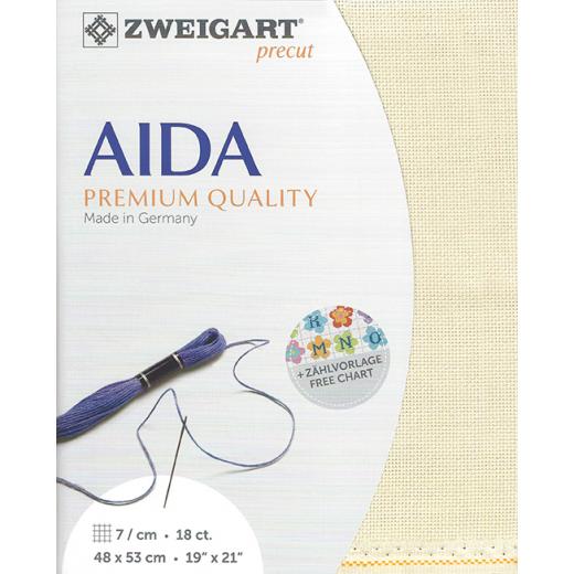 Zweigart Fein-Aida 18ct - Farbe 770 platin (Precut 48x53 cm)