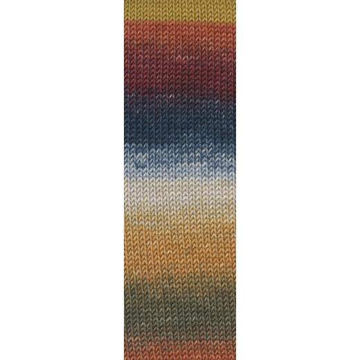 Merino 120 Dégradé Lang Yarns - blau-orange-ziegel