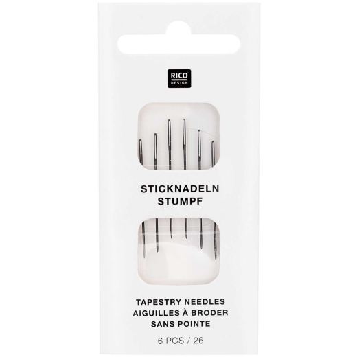 Sticknadeln Stärke 26 ohne Spitze nickelfrei - 6 Stück - Rico Design