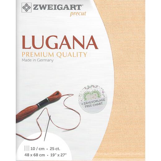 Zweigart Lugana 25ct - Farbe 4094 apricot (Precut 48x68 cm)