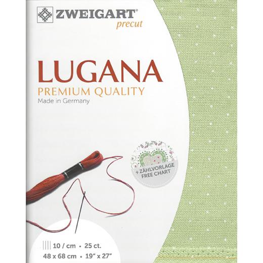 Zweigart Lugana 25ct - Fasrbe 6349 Mini Dots (Precut 48x68 cm)