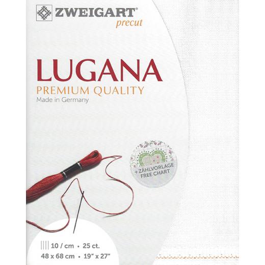 Zweigart Lugana Precut 25ct - 48x68 cm Farbe 100 weiß