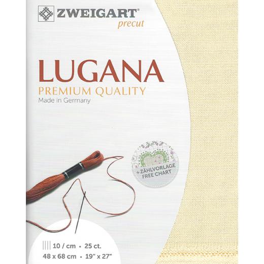 Zweigart Lugana 25ct - Farbe 252 creme (Precut 48x68 cm)