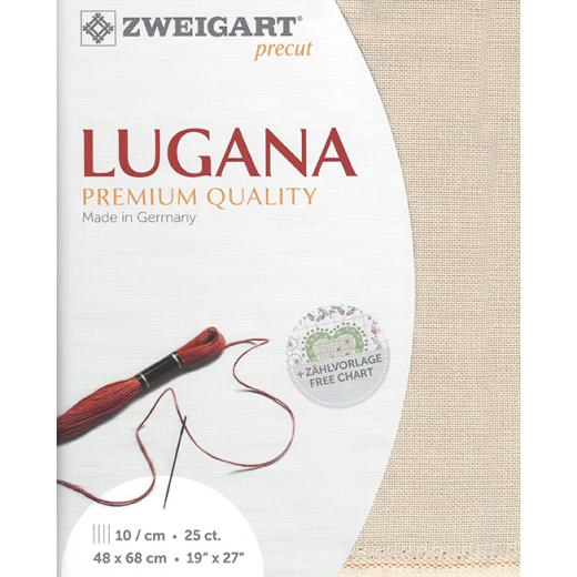 Zweigart Lugana Precut 25ct - 48x68 cm Farbe 253 mittelbeige