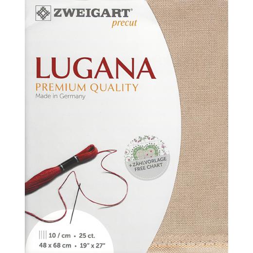 Zweigart Lugana Precut 25ct - 48x68 cm Farbe 3021 nougat