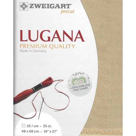 Zweigart Lugana Precut 25ct - 48x68 cm Farbe 309 sand