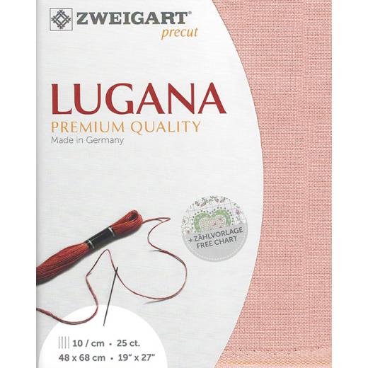 Zweigart Lugana 25ct - Farbe 403 hellrosa (Precut 48x68 cm)