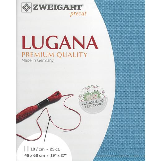 Zweigart Lugana 25ct - Farbe 5116 mittelblau (Precut 48x68 cm)
