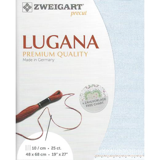 Zweigart Lugana 25ct - Farbe 513 eisblau (Precut 48x68 cm)