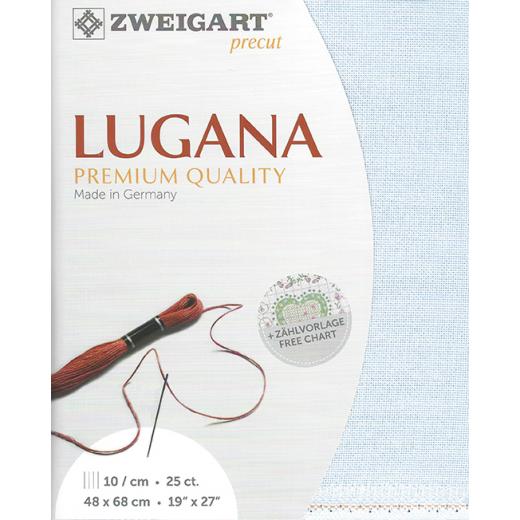 Zweigart Lugana Precut 25ct - 48x68 cm Farbe 513 eisblau