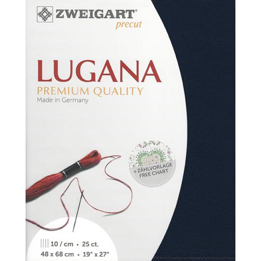 Zweigart Lugana 25ct - Farbe 589 dunkelblau (Precut 48x68 cm)