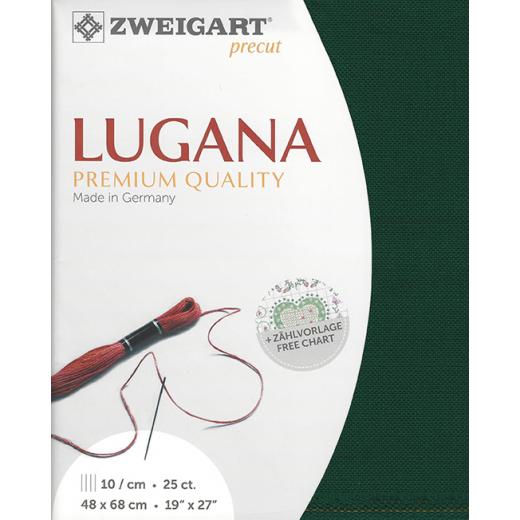 Zweigart Lugana 25ct - Farbe 647 weihnachtsgrün (Precut 48x68 cm)