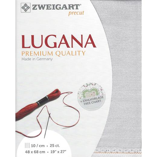 Zweigart Lugana 25ct - Farbe 7011 zartgrau (Precut 48x68 cm)