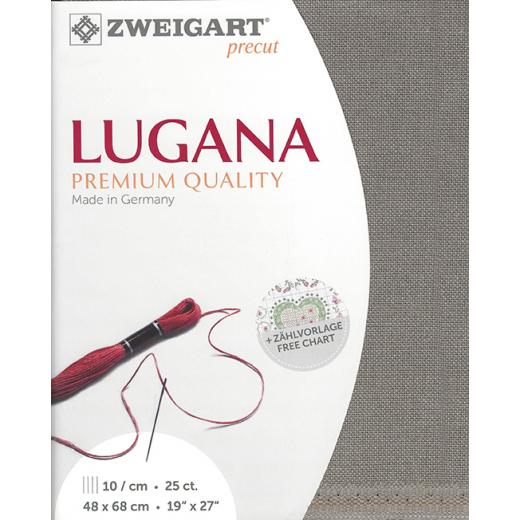 Lugana 25ct Zählstoff Zweigart - Farbe 7025 granit (Precut 48x68 cm)