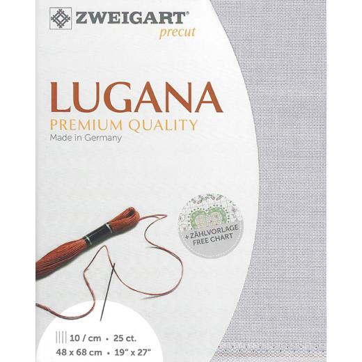 Zweigart Lugana 25ct - Farbe 713 hellgrau (Precut 48x68 cm)