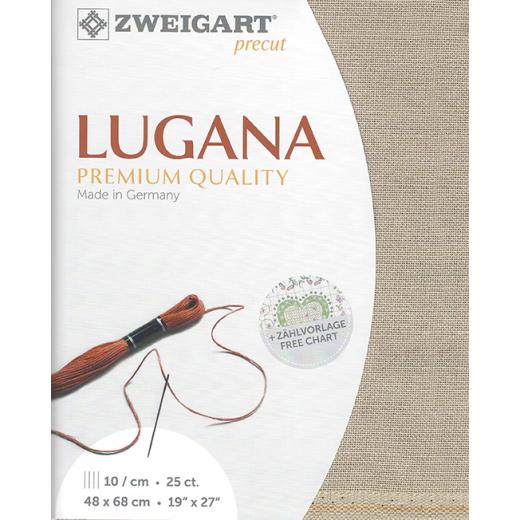 Zweigart Lugana 25ct - Farbe 779 graubeige (Precut 48x68 cm)