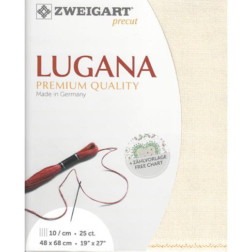 Zweigart Lugana Precut 25ct - 48x68 cm Farbe 99 ecru