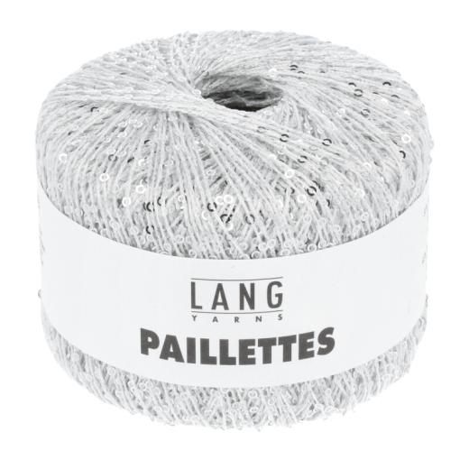 Lang Yarns Paillettes - Pailettengarn - weiss silber (0001)