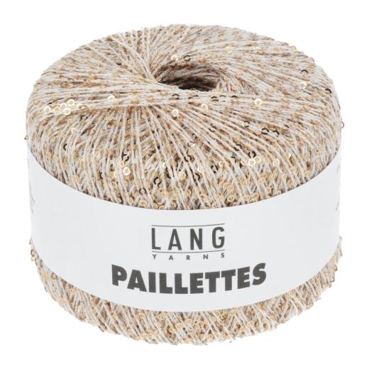 Lang Yarns Paillettes - Pailettengarn - weiss gold (0002)