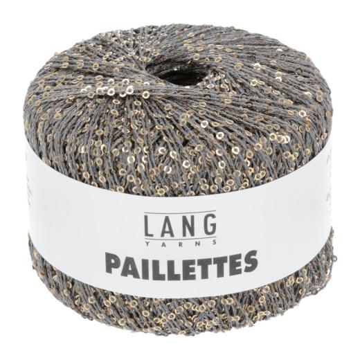 Lang Yarns Paillettes - Pailettengarn - grau gold (0003)