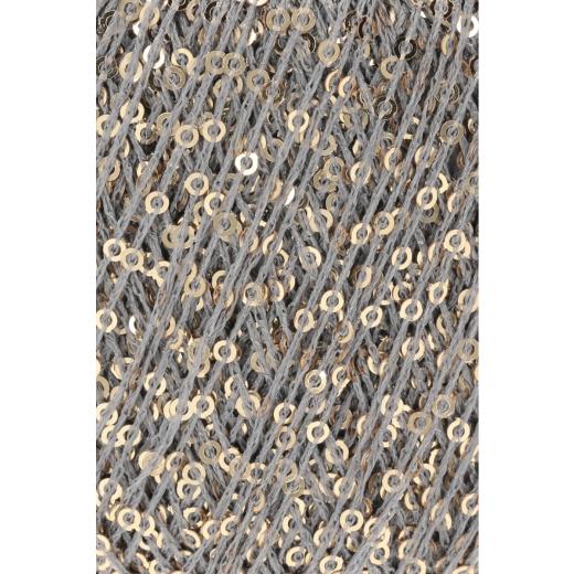 Lang Yarns Paillettes - Pailettengarn - grau gold (0003)