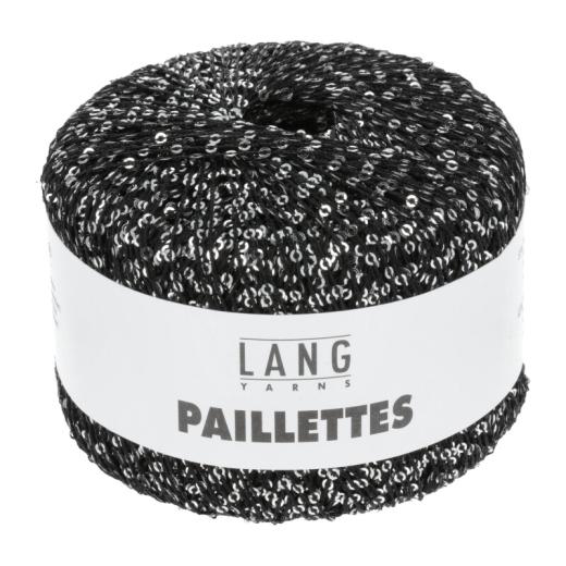 Lang Yarns Paillettes - Pailettengarn - schwarz silber (0004)