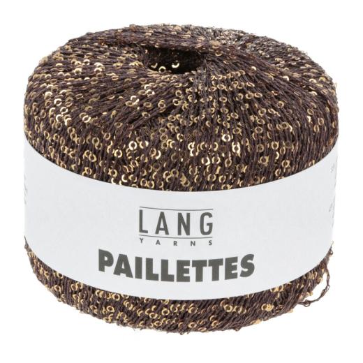 Lang Yarns Paillettes - Pailettengarn - braun gold (0068)