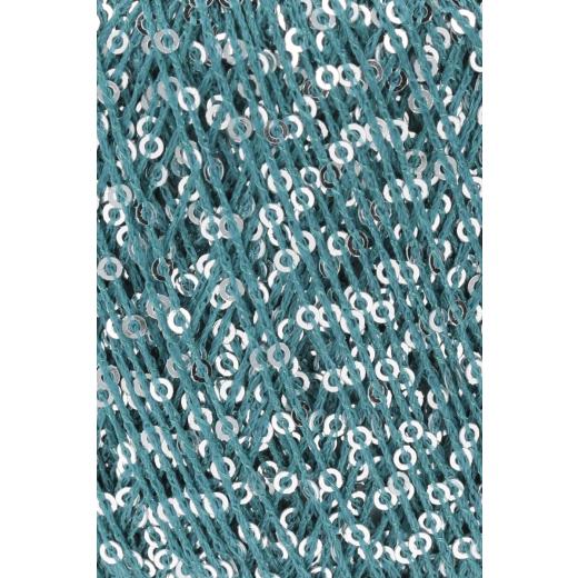 Lang Yarns Paillettes - Pailettengarn - petrol silber (0088)