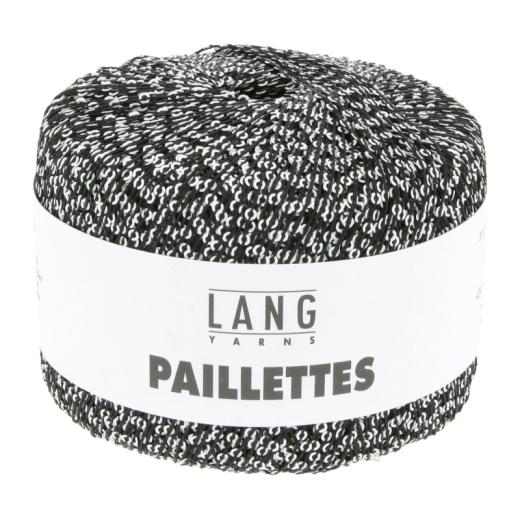 Lang Yarns Paillettes - Pailettengarn - schwarz weiss (0204)