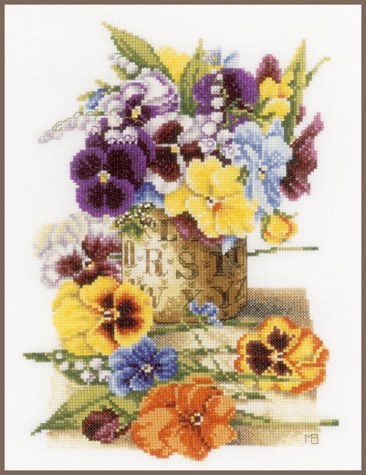 Pot of pansies - Lanarte Marjolein Bastin (Stickpackung)