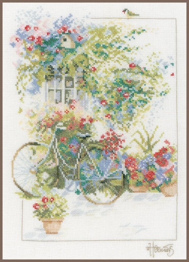 Lanarte - Flowers & bicycle (Stickpackung)