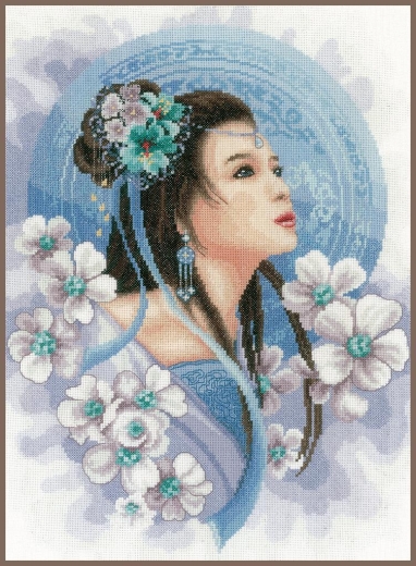 Lanarte Stickpackung - Asiatische Frau in Blau