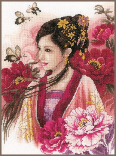 Lanarte Stickpackung - Asiatische Frau in Pink