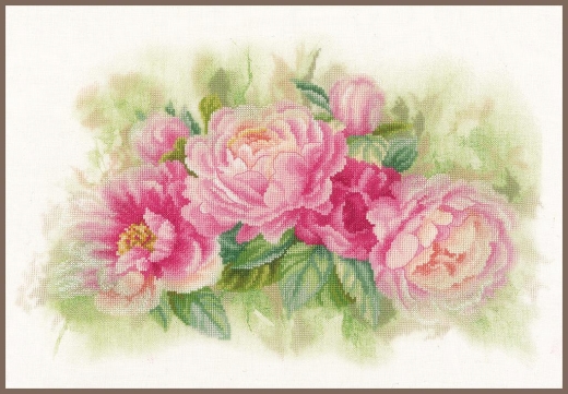 Bouquet of peonies - Lanarte (Stickpackung)