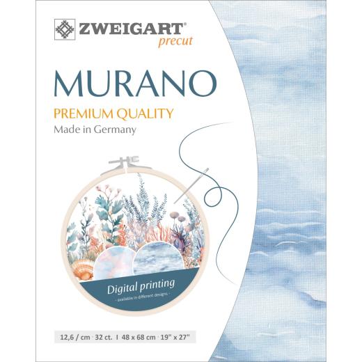 Zweigart Murano 32ct - 90002 Deep Water (Precut)