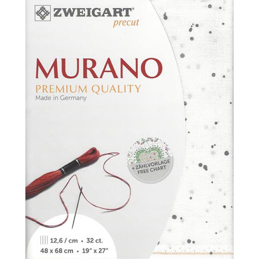 Zweigart Murano Precut 32ct - 48x68 cm Farbe 1329 Splash weiß-grau