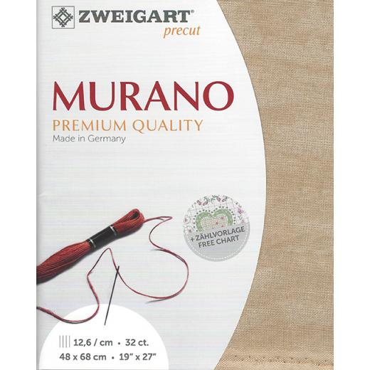 Zweigart Murano 32ct - Farbe 3009 Vintage milchkaffee (Precut 48x68 cm)