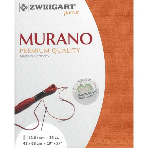 Zweigart Murano 32ct - Farbe 4010 kürbis (Precut 48x68 cm)