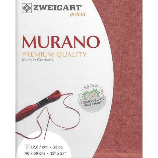 Zweigart Murano 32ct - Farbe 4030 terracotta (Precut 48x68 cm)
