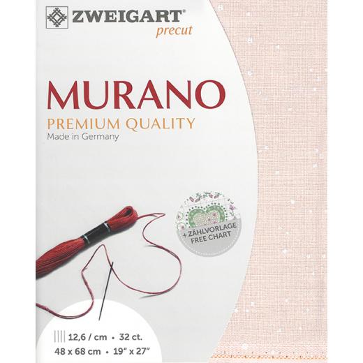 Zweigart Murano Precut 32ct - 48x68 cm Farbe 4259 Splash rose-weiß